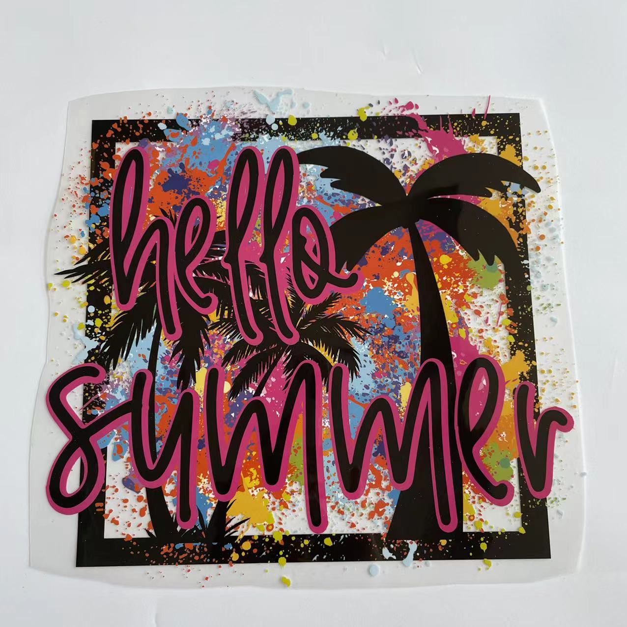 Customized Girl Tshirt Heat Transfer Logo-Hello Summer